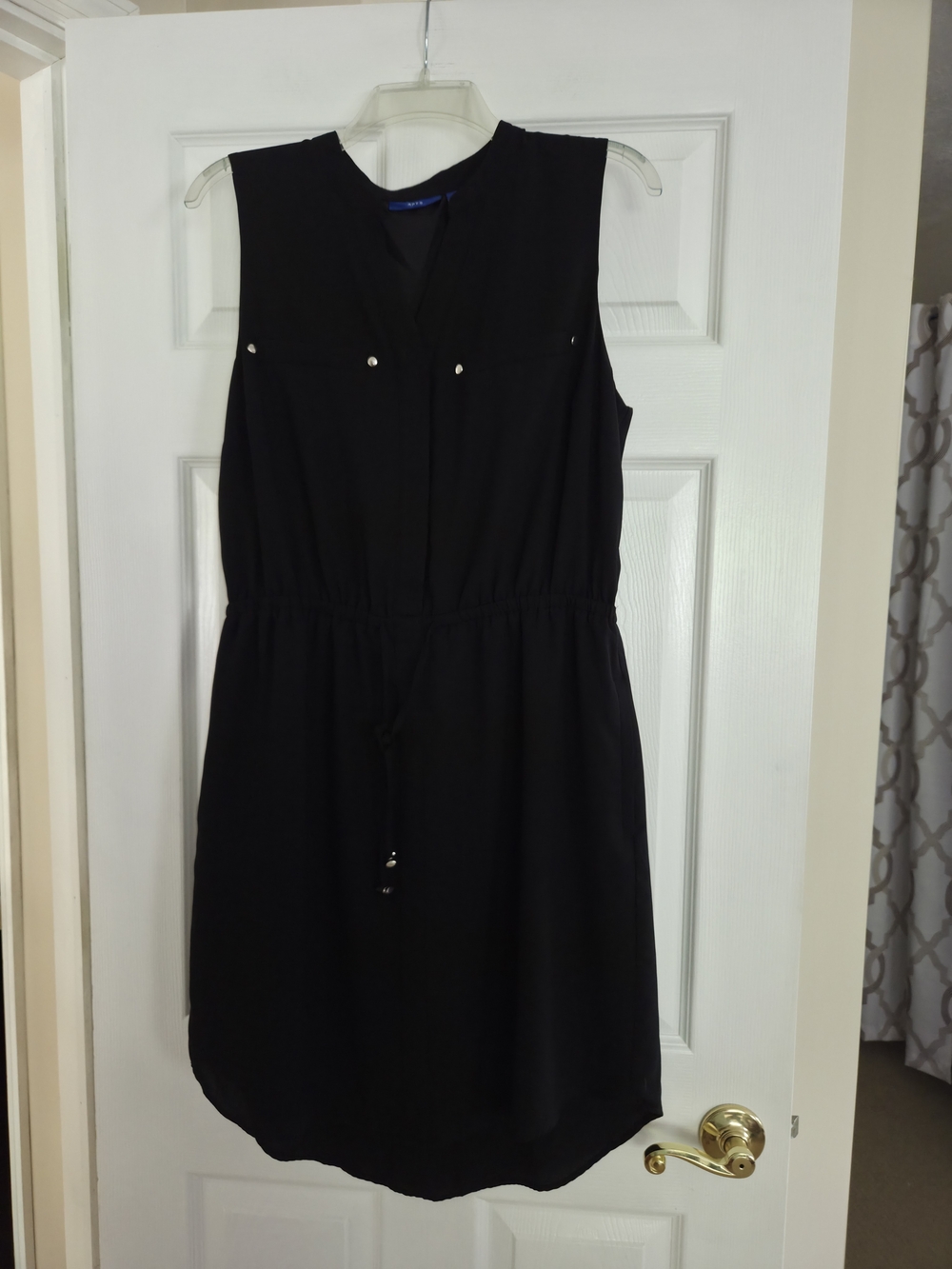 Apt 9 Large Sleeveless Black Drawstring Waist Dress Large